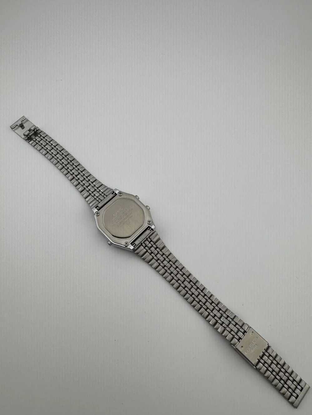 Casio Vintage Floral Digital Watch, Silver Stainless Steel Bracelet, Unisex